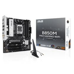 Asus B850M MAX GAMING WIFI, AMD B850, AM5, Micro ATX, 4 DDR5, HDMI, DP, Wi-Fi 6E, GB LAN, 3x M.2 Asus B850M MAX GAMING WIFI, AMD B850, AM5, Micro ATX, 4 DDR5, HDMI, DP, Wi-Fi 6E, GB LAN, 3x M.2